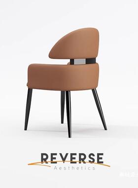 意式餐椅家餐桌椅子轻奢设计用师奶油风餐厅酒款店感靠OLZ背餐椅