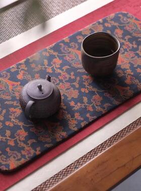 特蓝新|香云古典纹20230317样加茶席布|纱新中式茶垫|厚干泡席茶