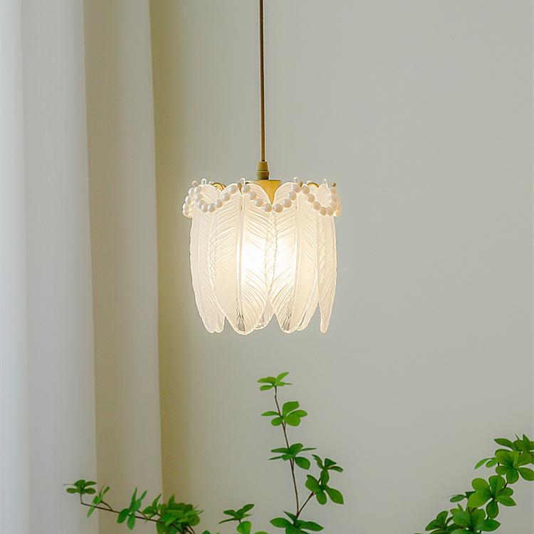 轻奢卧室书房头小吊灯关吧台玄现代简约475单头吊线珍珠贝床壳灯