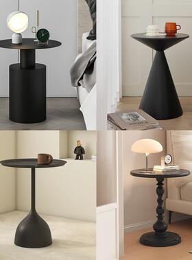黑VWH色设计桌师款边品子铁艺几创意床头柜替代轻奢小圆小型简约