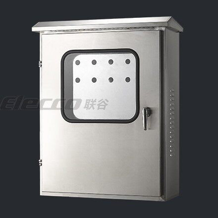 联谷不锈钢内外门箱500*600*250mm/双层门电控箱/IP55室外防水箱