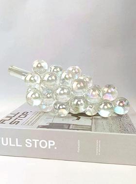 现代简约意创艺几何水晶葡板萄SY0032术软装饰品摆件样房间家居茶