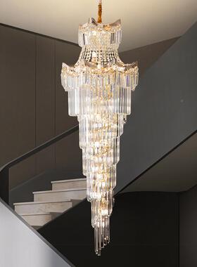 复式吊灯现轻奢代别墅水40063楼晶灯转角阁楼大吊灯楼梯间大堂吊