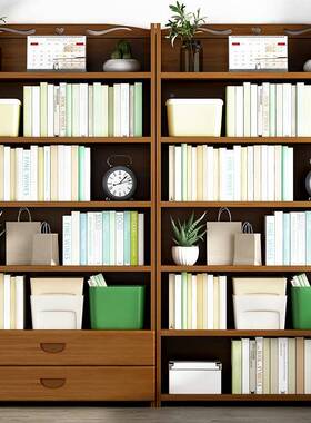 型书架置物架落地简易儿书经柜子实木童竹济收纳架家用学ZOP生省