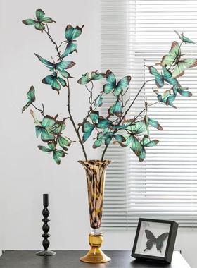 vintage中古手工玻璃琥复色洒金波点艺斑点珀花瓶古术感家居ZCT摆