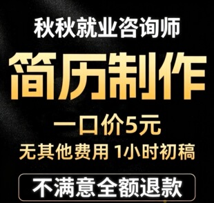 简历代制作优化写个人定制设计英文做简历小升初完善润色指导修改