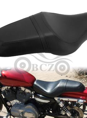 适用于哈雷改装 XL883N XL883L XL883X双人连体坐垫黑色04-22年
