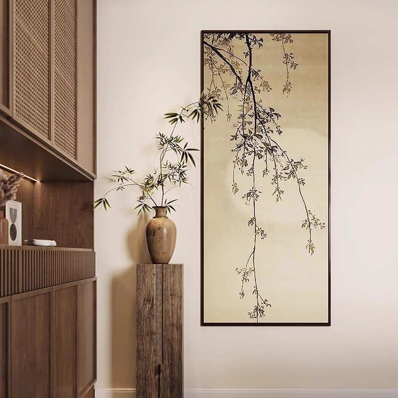 中式宋氏美学软装挂画侘寂风竹子中古风禅意背景墙装饰画宋代壁画