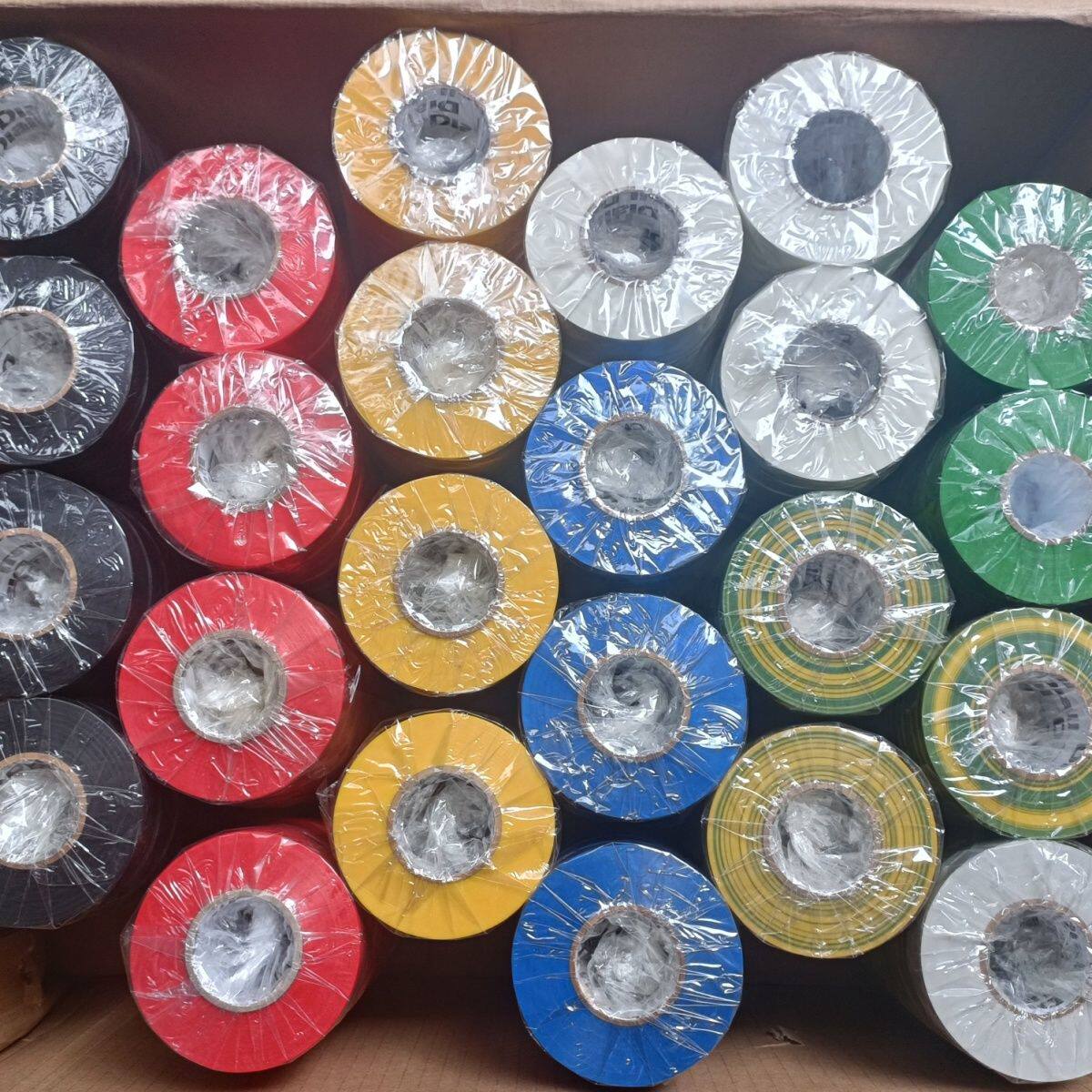 进口电工pvc绝缘胶带加宽防水高粘度胶布PVC电线大卷彩色批发整箱