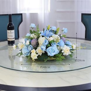 酒圆桌间中摆件餐厅餐桌桌花店仿真花饭45634563店餐摆桌花花装饰