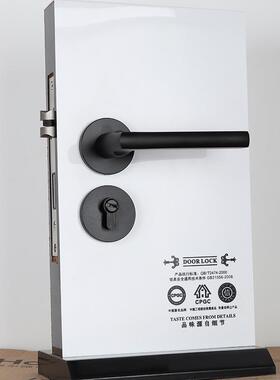 现代简太约空氧化内磁吸门锁厂家铝黑色门锁执手铝F02-A022合室金