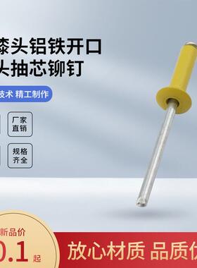 4mm黄色铝拉钉2.8圆头抽芯铆钉铝制开口型拉铆钉4.0烤漆4.8