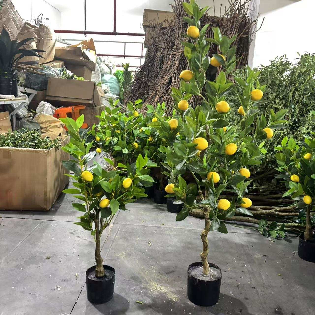 柠檬树盆栽客厅室内植物四季假树带果大号手工仿真树仿真绿植