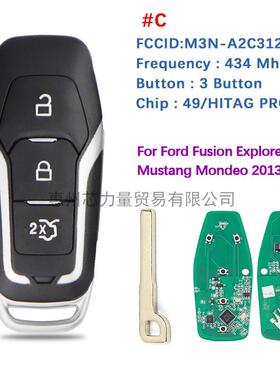 适用于福特3键智能钥匙 M3N-A2C31243300 49 Chip 434MHZ