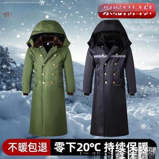 军大军冬大衣男新款女冻库零下加厚防寒服东北棉袄老式军棉绿大衣