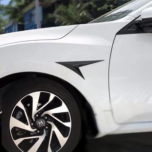 适用于十代思域改装叶子板侧翼贴刀锋侧标鲨鱼腮碳纤纹车身贴装饰