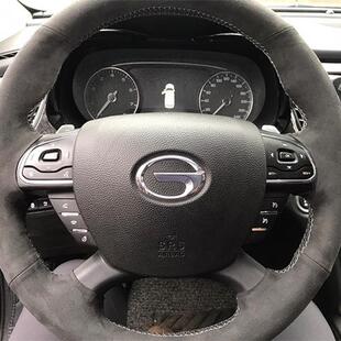 手缝方向盘套翻毛皮GS3广汽传祺GS5GS7GS8专用磨砂把套影豹GS4