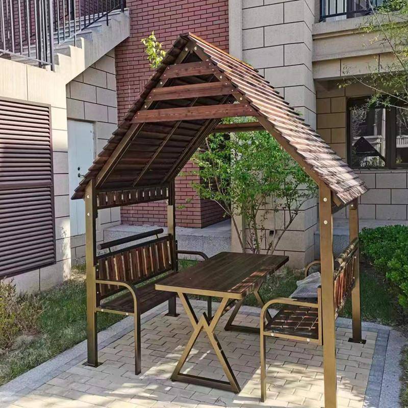 户外凉亭家用小木屋庭院别墅实木花园农家乐景观民宿四角移动亭子