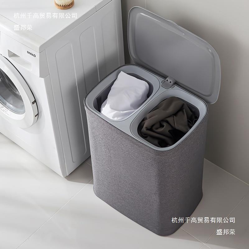 布艺带盖脏衣篮卫生间脏衣服家用提手脏衣篓玩具杂物收纳桶