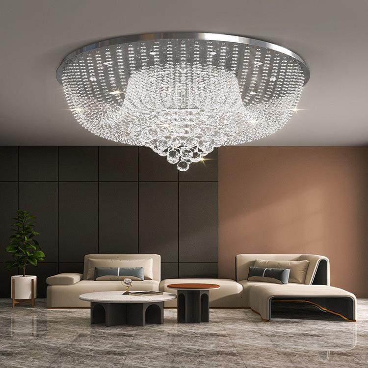 复式楼大吊灯简约轻奢水晶酒店大堂别墅客厅loft中空旋转楼梯吊灯,家装灯饰光源,智能吊灯,淘宝优惠券,粉丝福利购,淘宝优惠卷