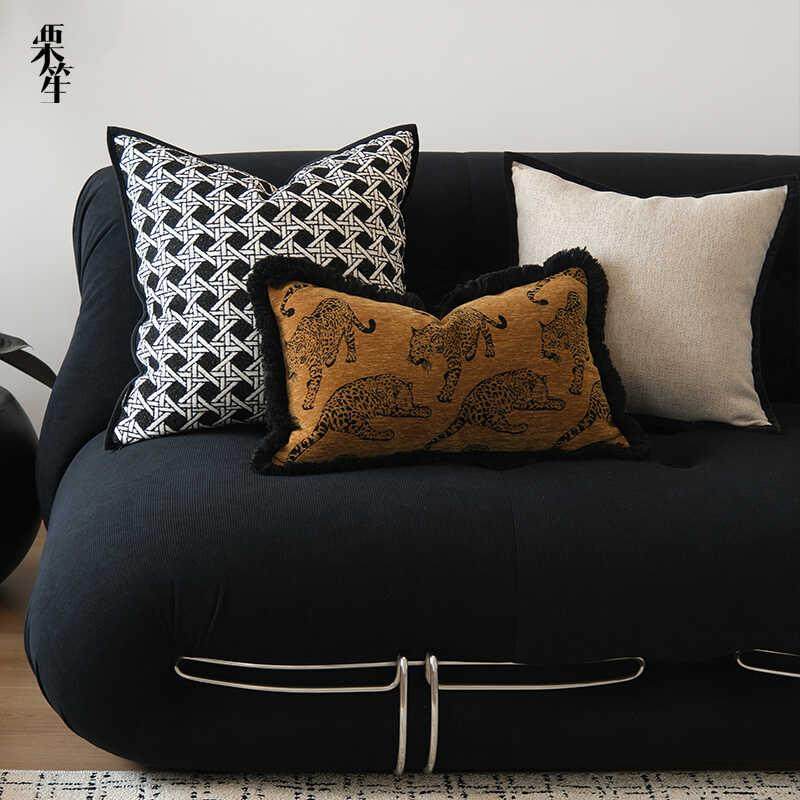 中古风复古豹子提花抱枕床上用靠枕靠垫沙发抱枕套腰枕民宿腰靠,居家布艺,抱枕被,淘宝优惠券,粉丝福利购,淘宝优惠卷