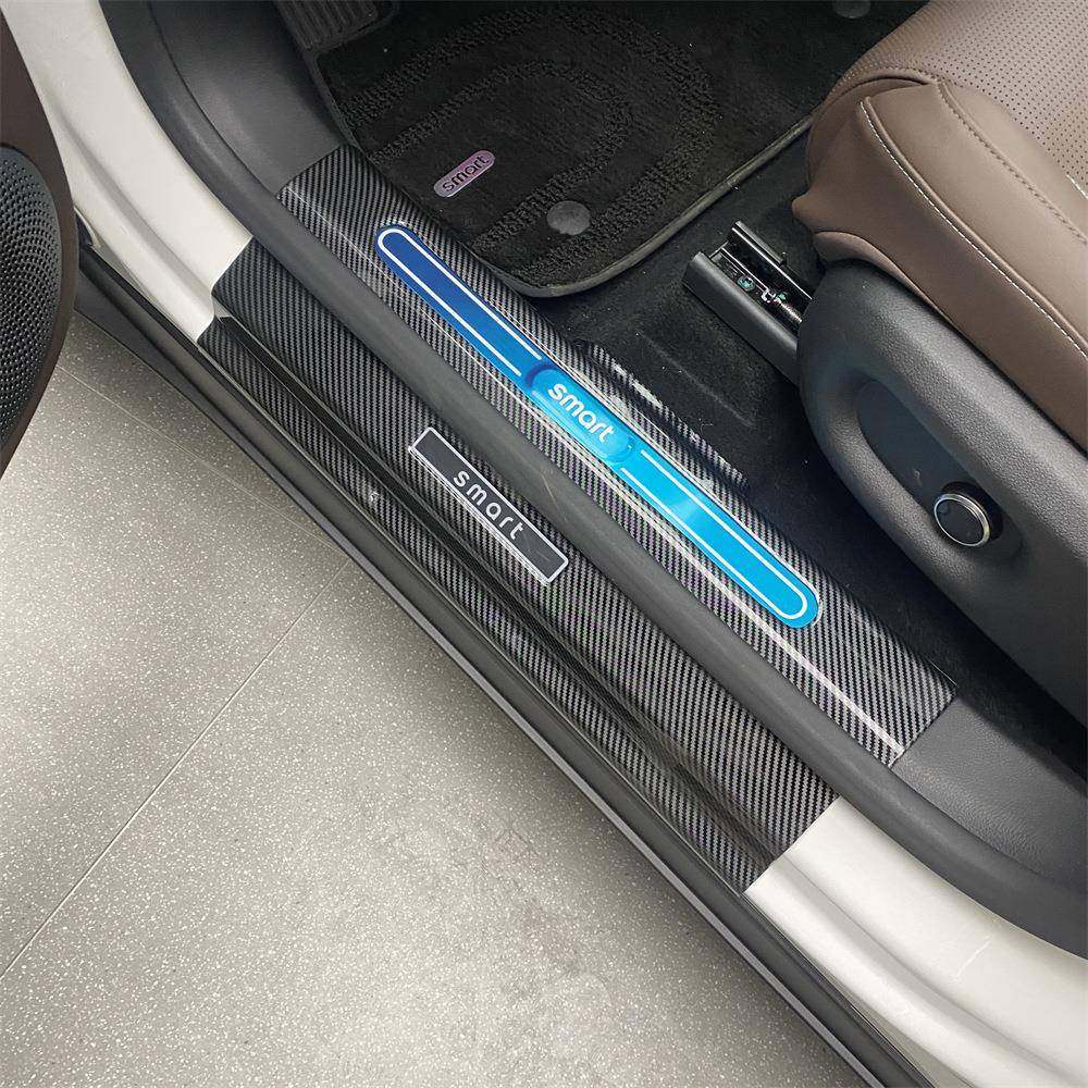 smart精灵#5#1#3改装专用碳纤维迎宾踏板碳纤纹后护板内门槛条