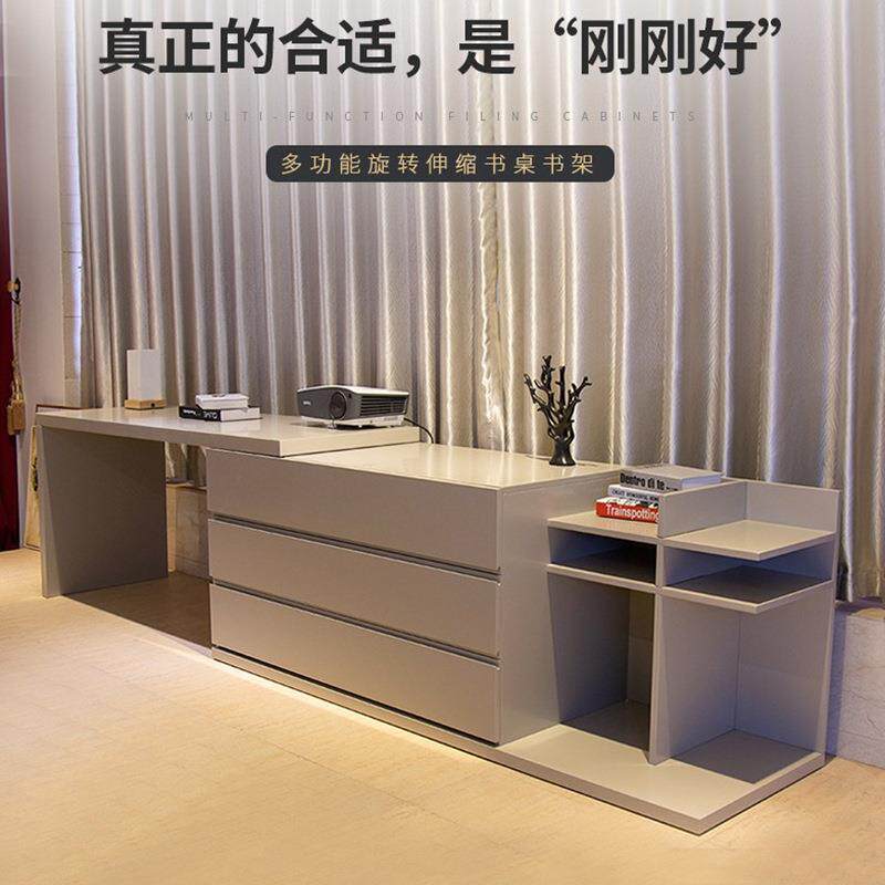 墨蓝色烤漆梳妆台桌简约现代卧室电视柜书桌化妆台桌一体笔记本桌