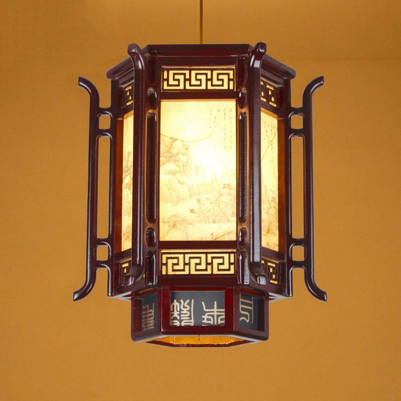 中式仿古灯笼吊灯实木古典宫灯屋檐走廊阳台茶楼餐厅户外装饰灯具