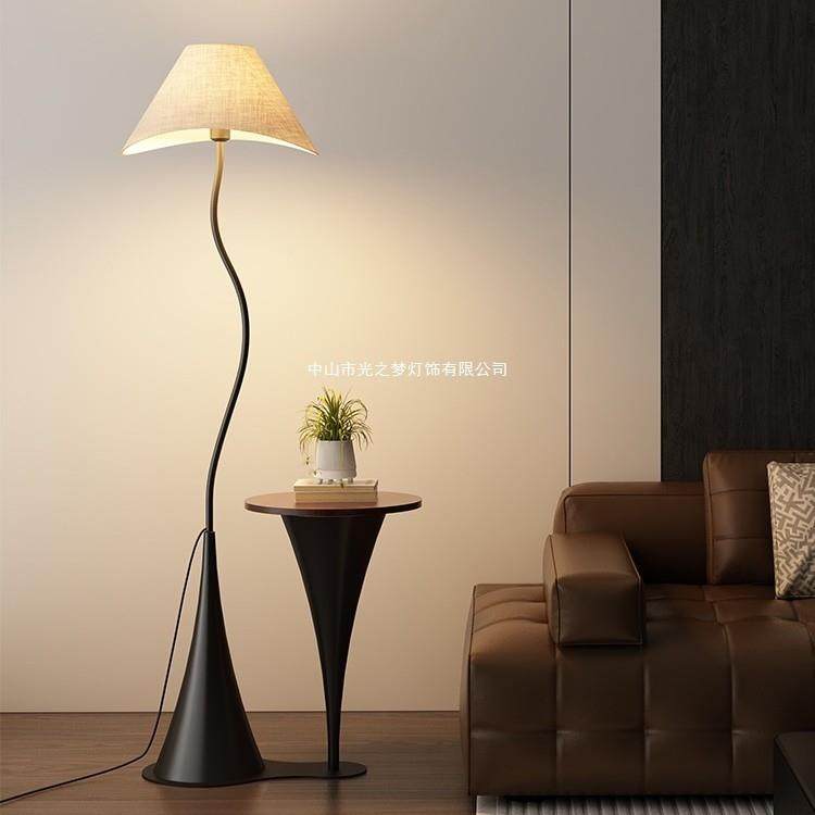 法式中古风落地灯客厅沙发边几美式复古艺术摆件卧室床头置物台灯