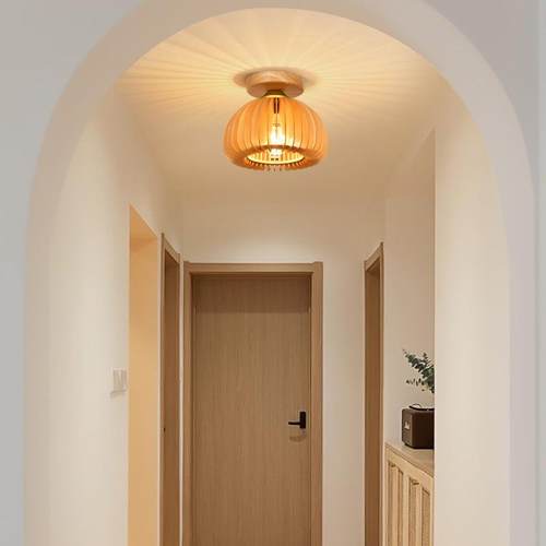大观园过道灯走廊灯现代简约阳台灯原木南瓜衣帽间玄关吸顶灯L271