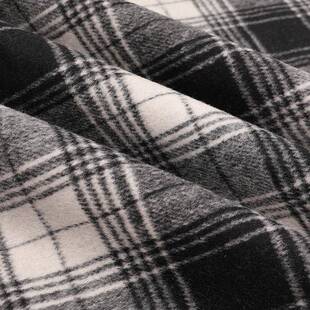 黑白格子双面羊绒大衣面料格纹日韩潮流休闲服时装大衣面料