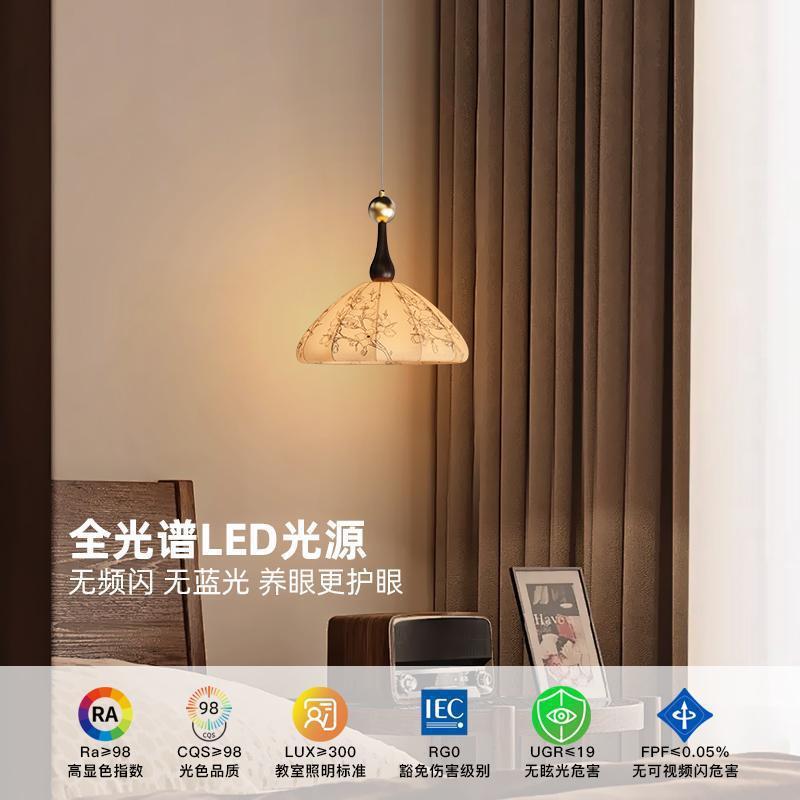 法式中古台灯牡丹印花复古实木南洋风书房卧室床头柜氛围美式灯具
