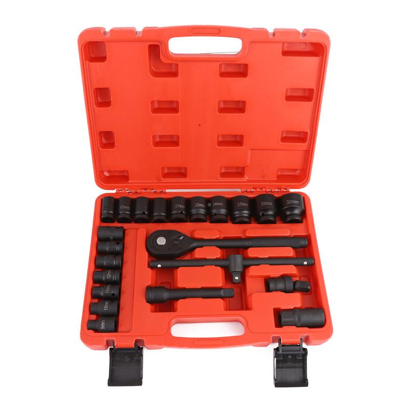 加长风炮寸套筒套装1/2套筒23719件套电动筒扳手短大飞套头气动
