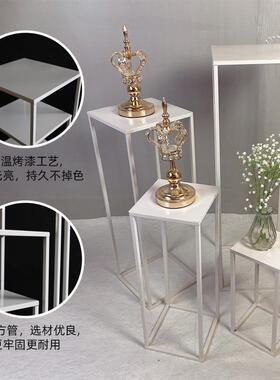 新款婚庆道长形四件套几方体何路引婚礼甜品台立花具DZA器橱窗摆