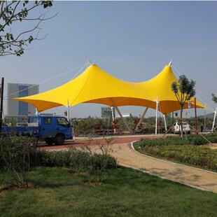 户外结膜构景观棚边区公园彩色张拉膜景观棚海景观棚膜结构车景棚