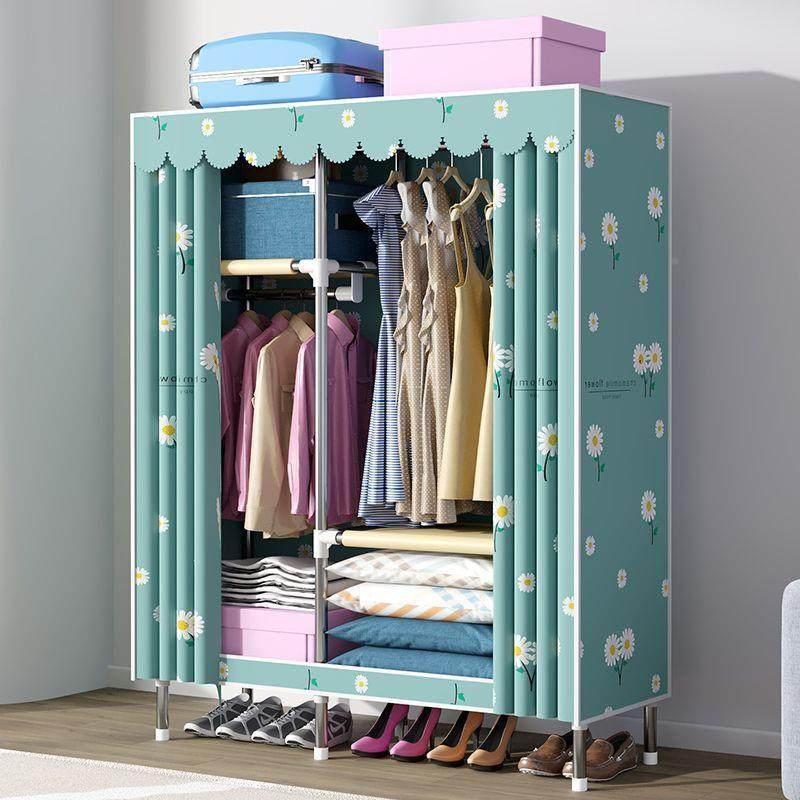 衣柜简易钢管加粗衣加厚出租房布舍柜家用卧室宿见详情收衣橱多层