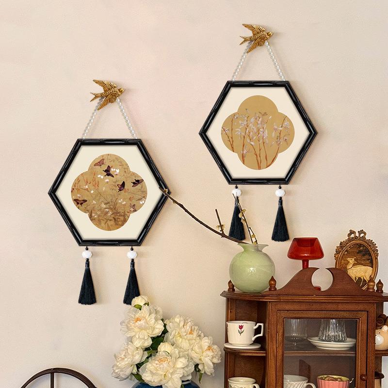 新中式风挂画玄关复国古宋代学艺术装画法QYcrby20式客厅饰桌边柜