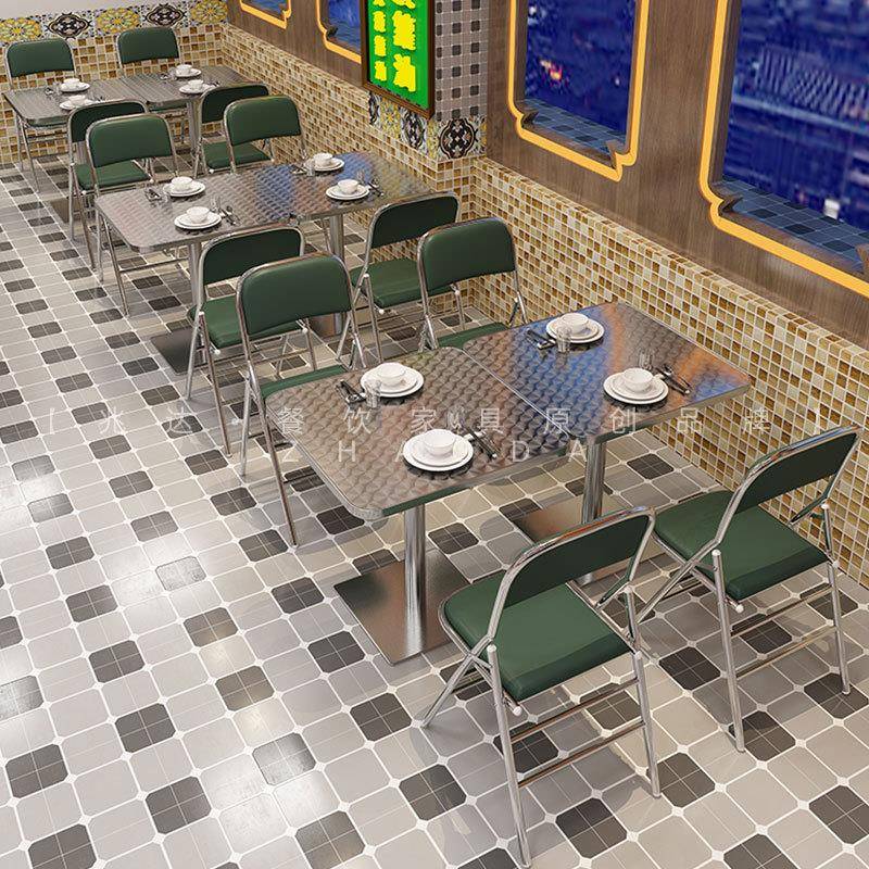 风餐桌椅子卡座沙发大排档茶桌楼不港锈钢子茶简ZD002约餐厅桌子