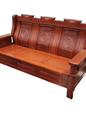 厅沙红发椿木全实木发雕花农村家用沙客发中式VTU仿沙古明清古典