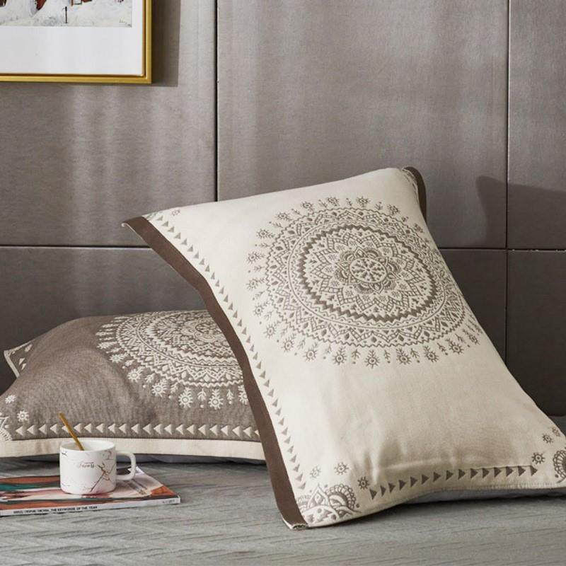 A6L巾纯棉枕头巾加厚纱布情侣枕一枕对装双人家用加F767H57J大头