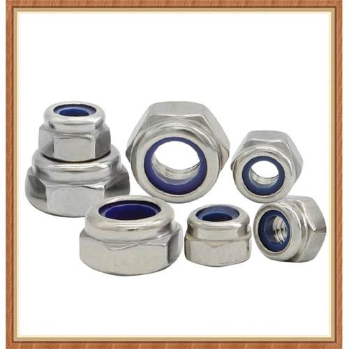 M304锁不锈钢IN985六角防无品牌/松反牙螺母M4M5M6M81012尼龙D紧