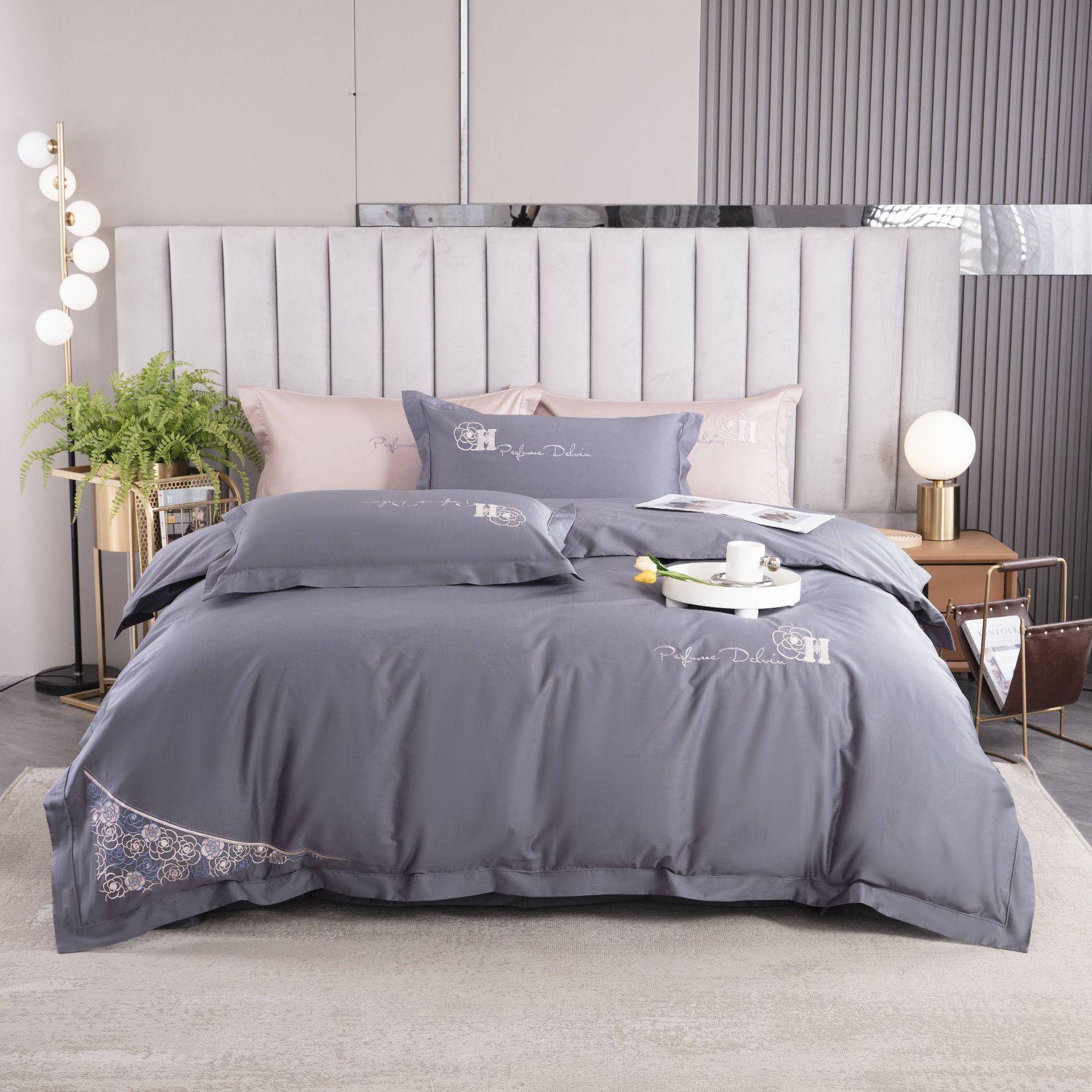 00支贡缎四件套冬季纯色全棉床上用品1床单冬秋147高端柔软四季款