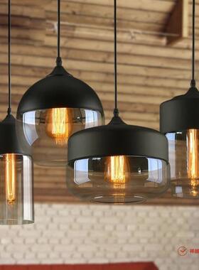 工风lot餐f厅黑色琥业玻璃吊灯个性复古艺术创意餐珀773桌吊灯