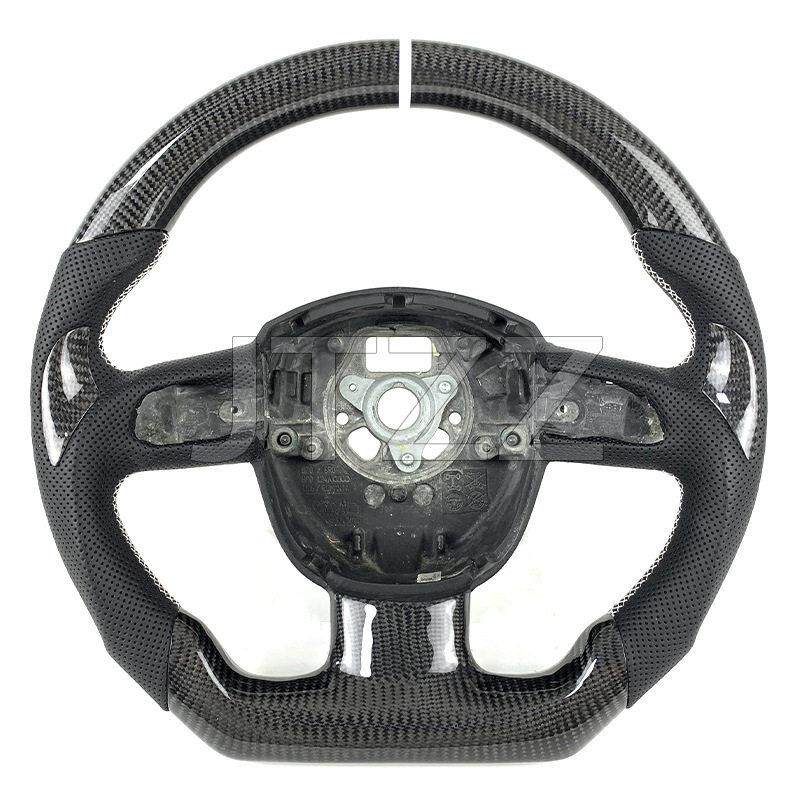 适用于奥迪S5A1A2A3A4A5A7Q3Q5Q7 2008-2013碳纤维方向盘汽车内饰