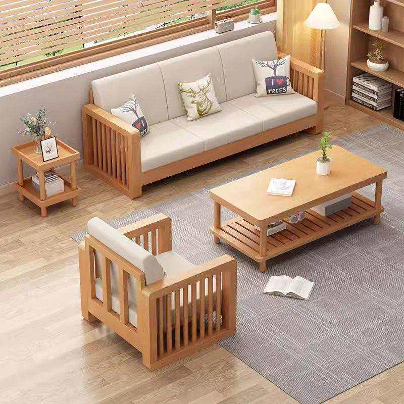 实木沙发家用现代简约榉木茶几中式客厅三人位双人位组合贵妃榻