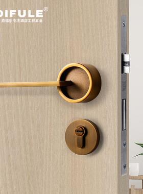 静音分体锁简约黑色XVL室门内室房门执锁极简生态门磁吸卧锁门把