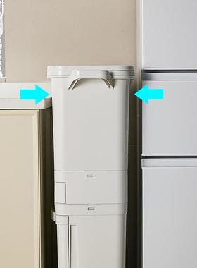 厨房分垃圾类桶压大家用带盖容量干湿分离按ICX双层大号厚垃圾筒