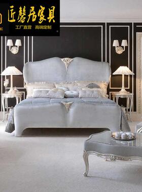 欧ZOP式床新古典轻奢床主卧双床布艺公主婚华床奢大床别墅家人具