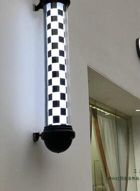 美发转灯GDN理发箱店LED圆形广转灯挂复古发廊灯户告外壁挂墙防水