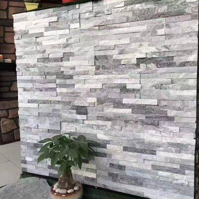 天然黄12650木纹文化化石外墙砖古白石灰英条形拼接石材云仿文砖